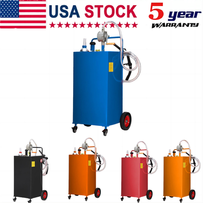 #ad Mobile Fuel Caddy Fuel Storage Tank 35 Gallon 4 Wheels w Manuel Pump Heavy Duty $179.99