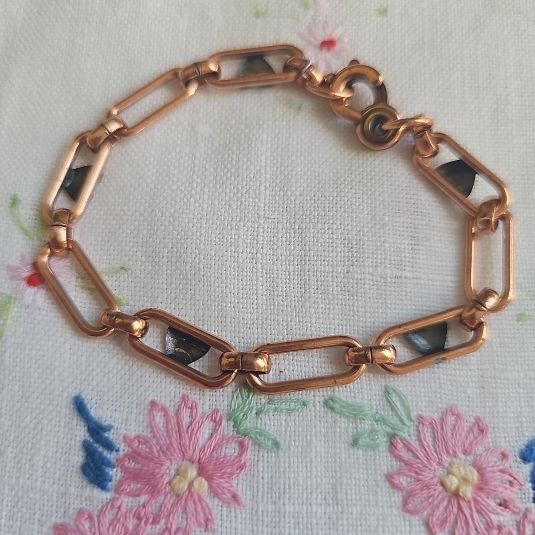 Vintage ''Solid Cooper'' Signed Chain Link with H… - image 6