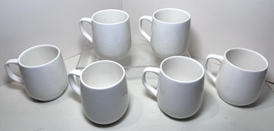 Lot of 6 Alessi For Delta Airlines White Coffee Mugs EUC FREE/SHIP!