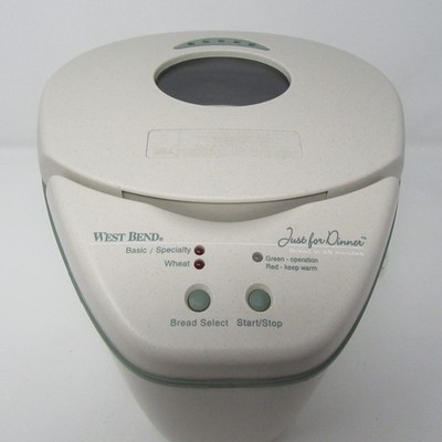 West Bend Just for Dinner Bread Maker Machine 45 Min 41077 3/4 pound loaf WORKS