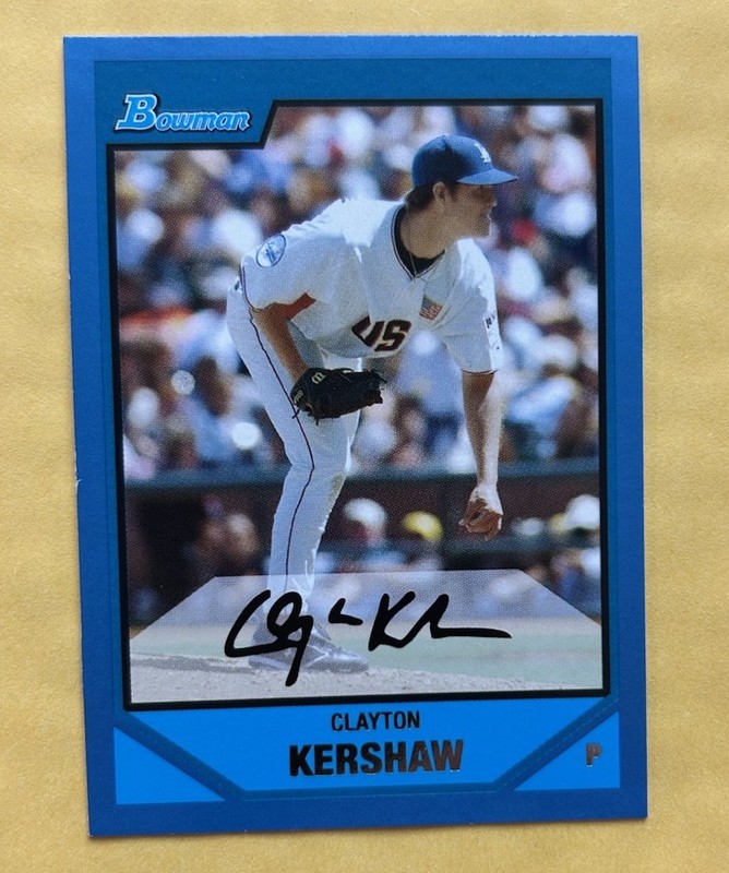 2007 Bowman Draft Picks & Prospects  Clayton Kershaw Blue /399 , 06 HeritageMini