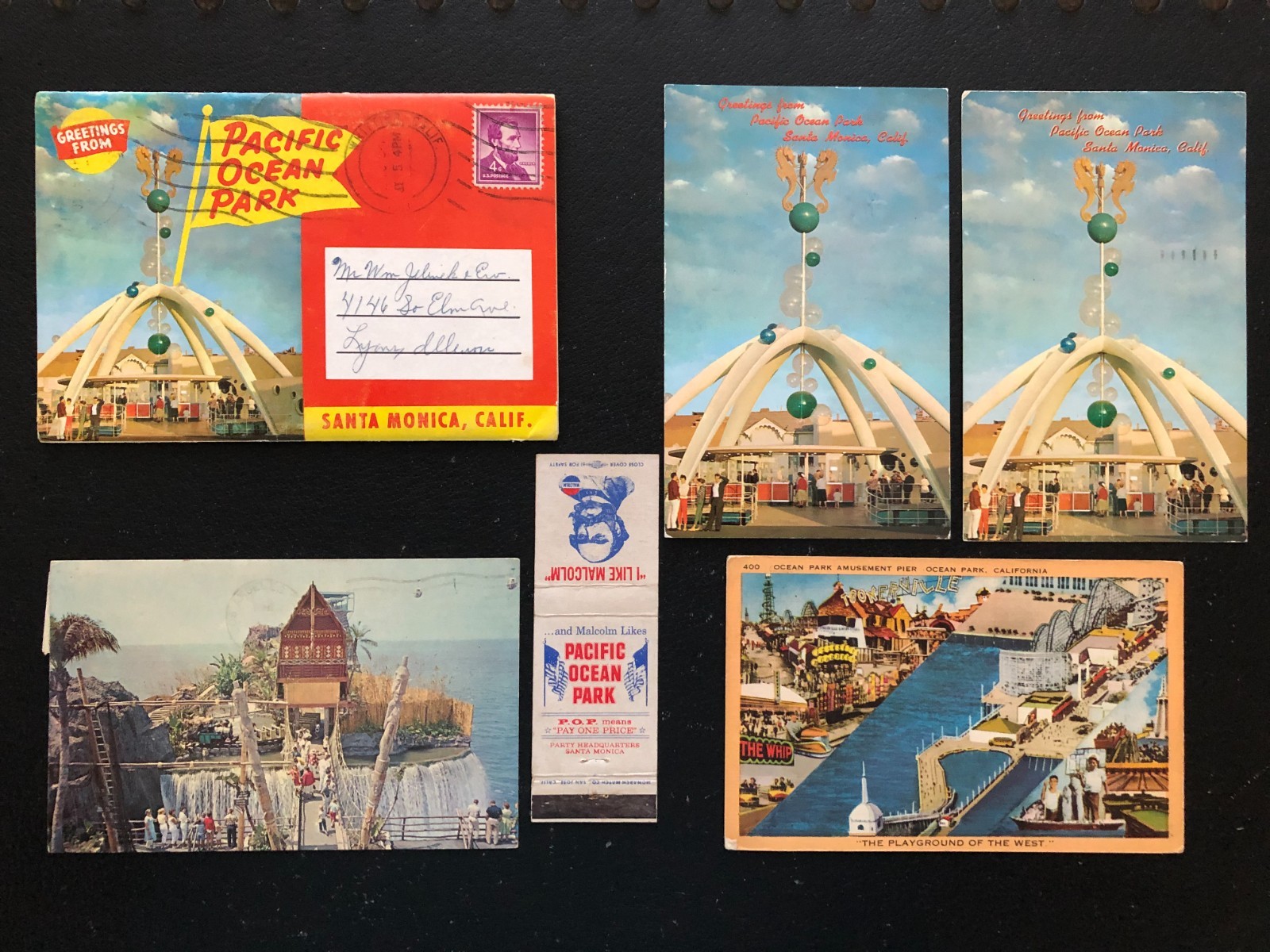 [4++] Pacific Ocean Park Santa Monica California postcards [all posted ...