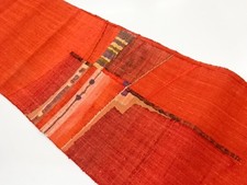 7572976: JAPANESE KIMONO JAPANESE NAGOYA OBI / MAWATA TSUMUGI / WOVEN ABSTRACT