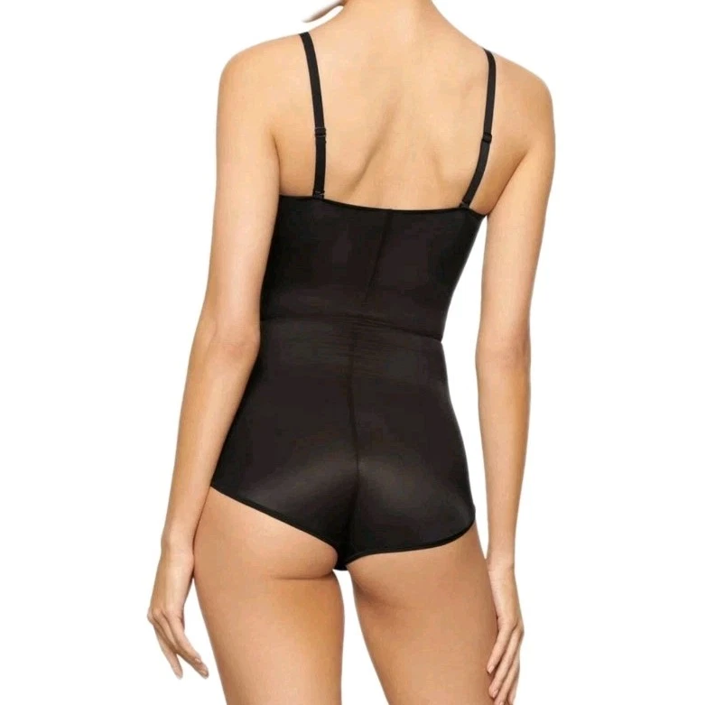 Skims BARELY THERE BODYSUIT BRIEF W SNAPS S 码缟玛瑙黑色全新透明网眼闪耀 — 第 2/4 张图片