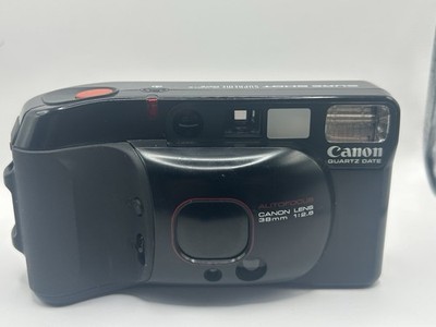Canon Sure Shot Supreme Quartz Date 35mm Point & Shoot Film Camera, Flash, Black