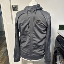 Image of Emporio Armani EA7 Full Zip Grey Hooded Sweatshirt Men’s Uk Medium