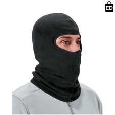 Stretchable Black Fleece Balaclava - Full Face Mask for Extreme Cold Protection
