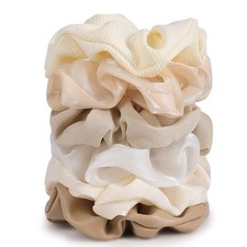 Matte Scrunchies For Hair 6 PCS Cotton Women Thick Hair Soft Nude Holder