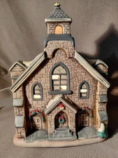 Vintage 1986 Geo. Z. Lefton's Colonial Lighted Village "Old Stone Church" 