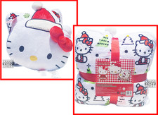 HELLO KITTY 18in 2  Pack Square Pillow with Shaped Head   Christmas Set New