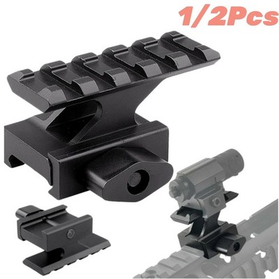 2 Pcs 5-Slot High Profile Picatinny Riser Mount for 20mm Rail Scope Base Adapter