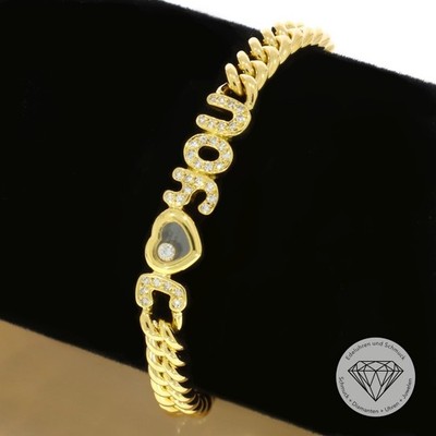 Wert 11.870,- Original Chopard Happy Diamonds Herz Diamant Armband 750 Gold xxyy
