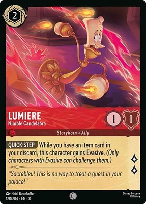 1x Lumiere - Nimble Candelabra - Cold Foil NM Eng Lorcana - Reign of Jafar