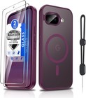 Magnetic Phone Case for Google Pixel 9 9 Pro Black Matte Shockproof Cover