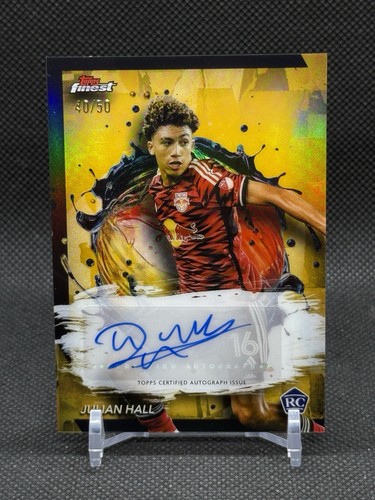 Julian Hall 2024 Topps Finest MLS True Gold Refractor Rookie Auto /50 SP USA