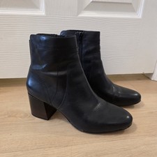 Corso Como Black Leather Block Heel Classic M...
