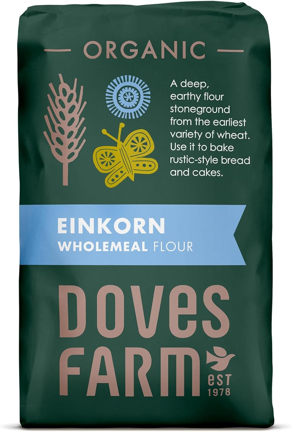 Doves Farm Organic Wholemeal Einkorn Flour 1KG Premium Baking
