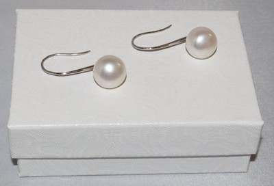 Honora Sterling Silver White Colored 12mm Pearl Hook Dangle Earrings