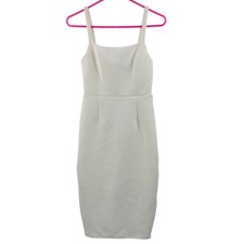 LULU'S Dress Small White Guessing Game Bodycon Knee Length/Midi Bridal Bride