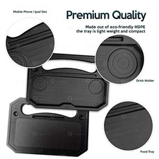 ZONE TECH STEERING WHEEL TRAY DESK - MULTI-FUNCTIONAL BLACK PORTABLE - BLACK