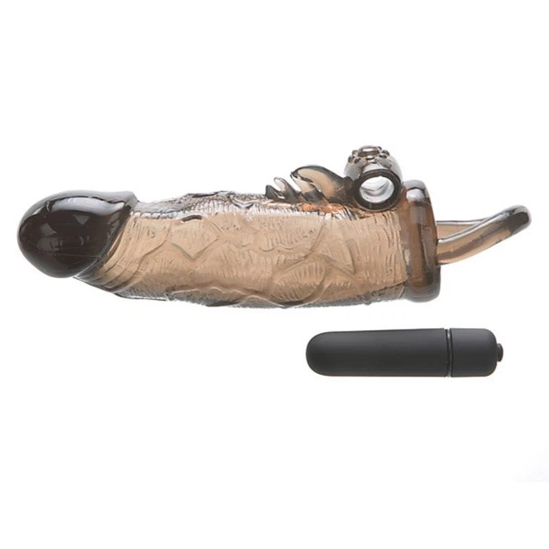 Extensor de pene masculino vibrador funda gruesa manga de pene ampliador de circunferencia Foto 4 de 4