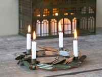 Adventskranz Metall Bronze Ø19Cm 4 Kerzenhalter Chic Antique Vintage