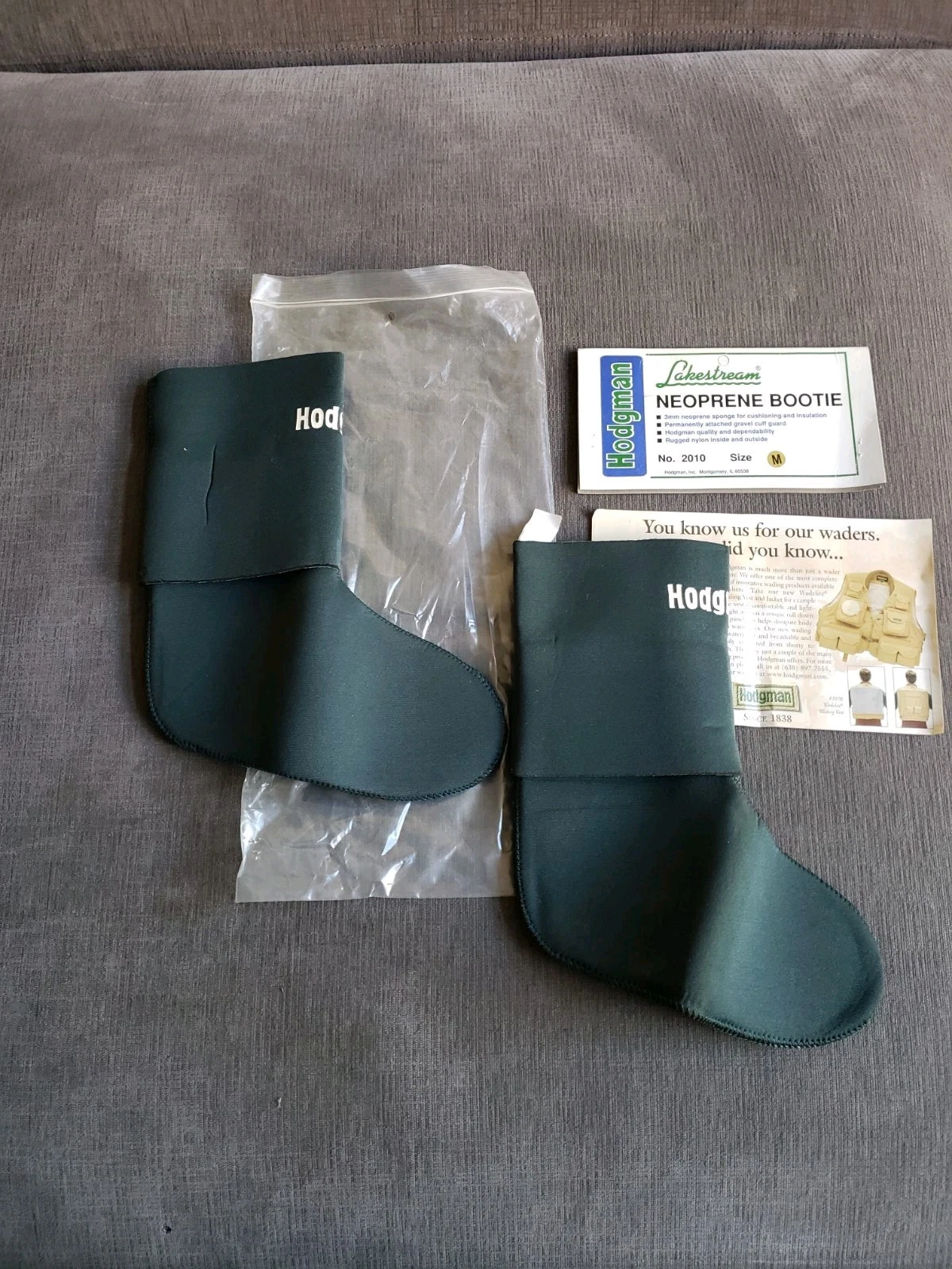 Hodgman Fishing Neoprene Nylon Neosock Wading Booties, Size Medium, Vintage