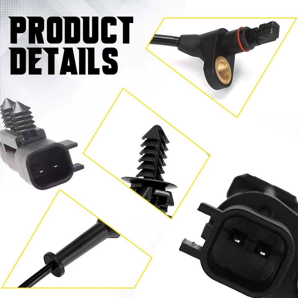 4Pcs Fits 2012-2017 Jeep Wrangler 3.6L ABS Wheel Speed Sensor Front Rear LH & RH - Image 3 of 4