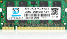 DDR2 800Mhz SODIMM 2GB PC2 6400S Ram, 2Rx8 PC2 6400S Non-Ecc CL6 200-Pin Memoria