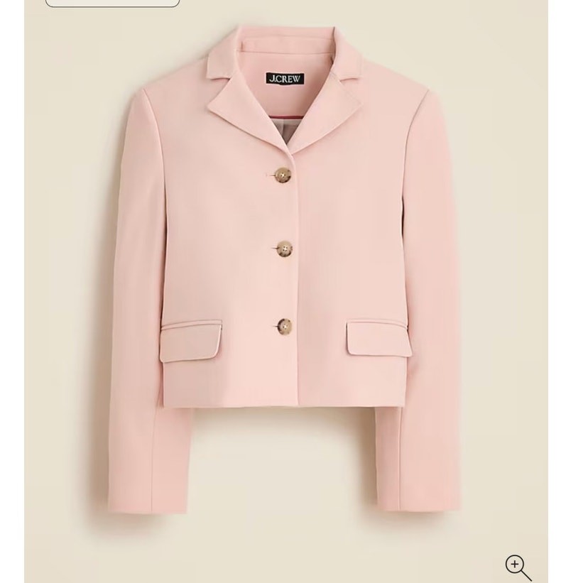 J.Crew Womens 2 Pink Cropped Lady Blazer in Four-Season Stretch Preppy Office
