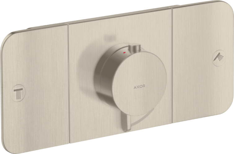 Hansgrohe Axor One thermostatic shower module 2 outlets. Brushed nickel 45712820