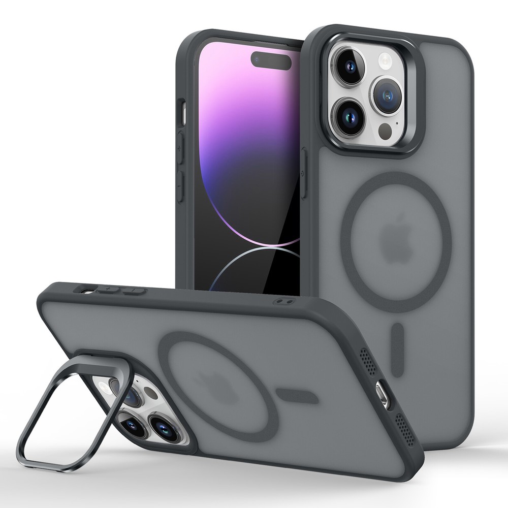 Magsafe Case For iPhone 16 15 14 13 12 Pro Max Phone Protective Case Camera Stand