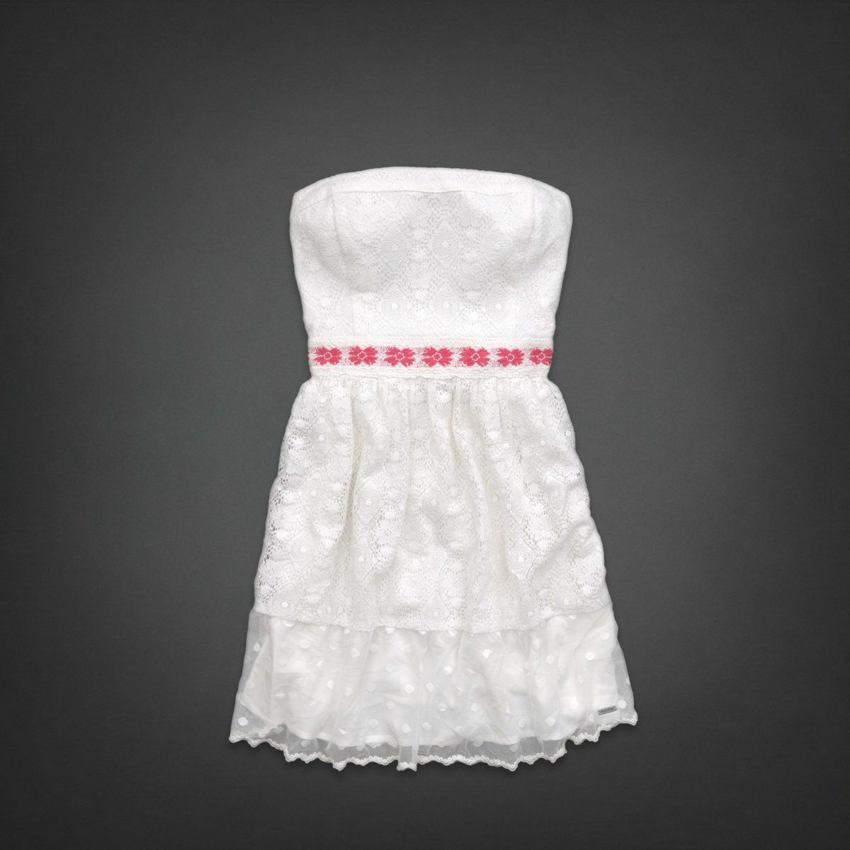 NWT Hollister Women Junior White Lace Strapless Y2K Dress Vintage Floral  Party | eBay