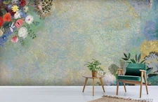 3D Color Floral Wallpaper Wall Mural Removable Self-adhesive Sticker838