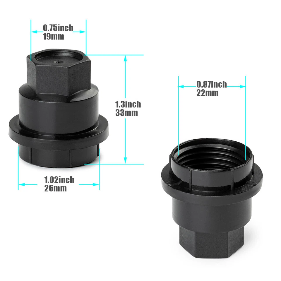 20 piezas para Chevrolet S10 Blazer GMC Jimmy Sonoma negro tuerca cubiertas tapa 15661036 Foto 2 de 4