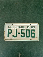 NEW VINTAGE COLORADO 1963 MOTORCYCLE  license plate  