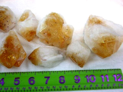 Citrine crystal points natural Brazil 2-3'' 6 point lot free priority shipping