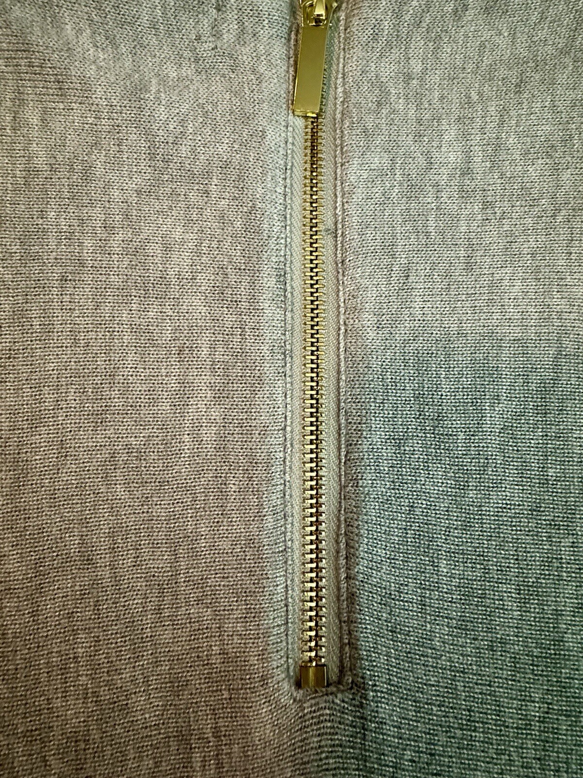 JOAN VASS STUDIO Size (L)  Cashmere Blend Tunic Sweater Heather Gray Back Zipper