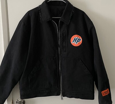 Heron Preston HP Large washed black canvas work jacket