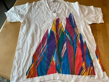 VINTAGE GILDA MARX 1993 ABSTRACT ART TO WEAR DOUBLE SIDED T SHIRT OSFA 
