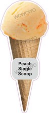 Eiswagen Aufkleber Peach Single Scoop Kegel Waffel Anh&auml;nger Decals