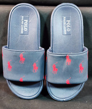 Polo Ralph Lauren Gansett Repeat Navy/Red Ponies Slide Sandals Toddler Size 11