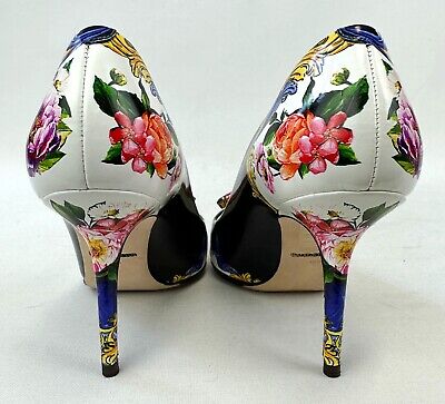 NEW DOLCE & GABBANA Multicolor Floral Leather Embellished NEW DOLCE & GABBANA Multicolor Floral Leather Embellished