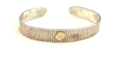 14k Yellow Gold 925 Sterling Silver Swivel Cuff Bracelet