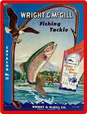 Wright & McGill Fishing Tackle 9" x 12" Metal Sign