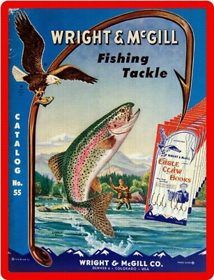 Wright & McGill Fishing Tackle 9'' x 12'' Metal Sign
