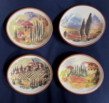 WILLIAMS-SONOMA (WSO132) - Set of 4 VILLA LANDSCAPE - Individual Dip Bowls