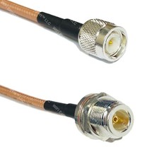 RG142 Silver TNC MALE to N FEMALE BULKHEAD Coax RF Cable USA Lot