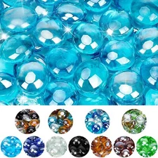 10 Pound Fire Glass Beads 1/2" Reflective Round Fire Glass Drops for Fireplac...