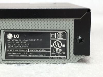 LG BD550 Network Blu-Ray Disc Player Without Remote Works Great
